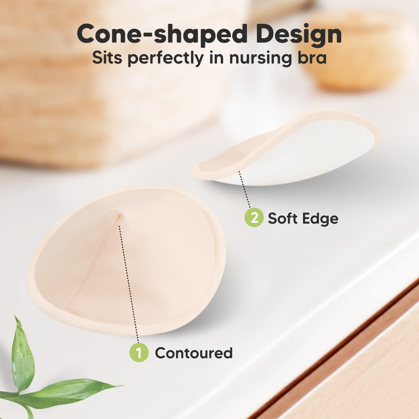 Organic Nursing Pads - 8 Washable Viscose Derived From Bamboo Breastfeeding Pads, Wash Bag, Reusable Breast Pads For Breastfeedi