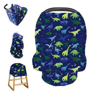 Baby Car Seat Cover, Multi- Use Nursing Cover For Breastfeeding, Carseat Cover Boys, Dinosaur Baby Shower Stuff For Newborn, Sof