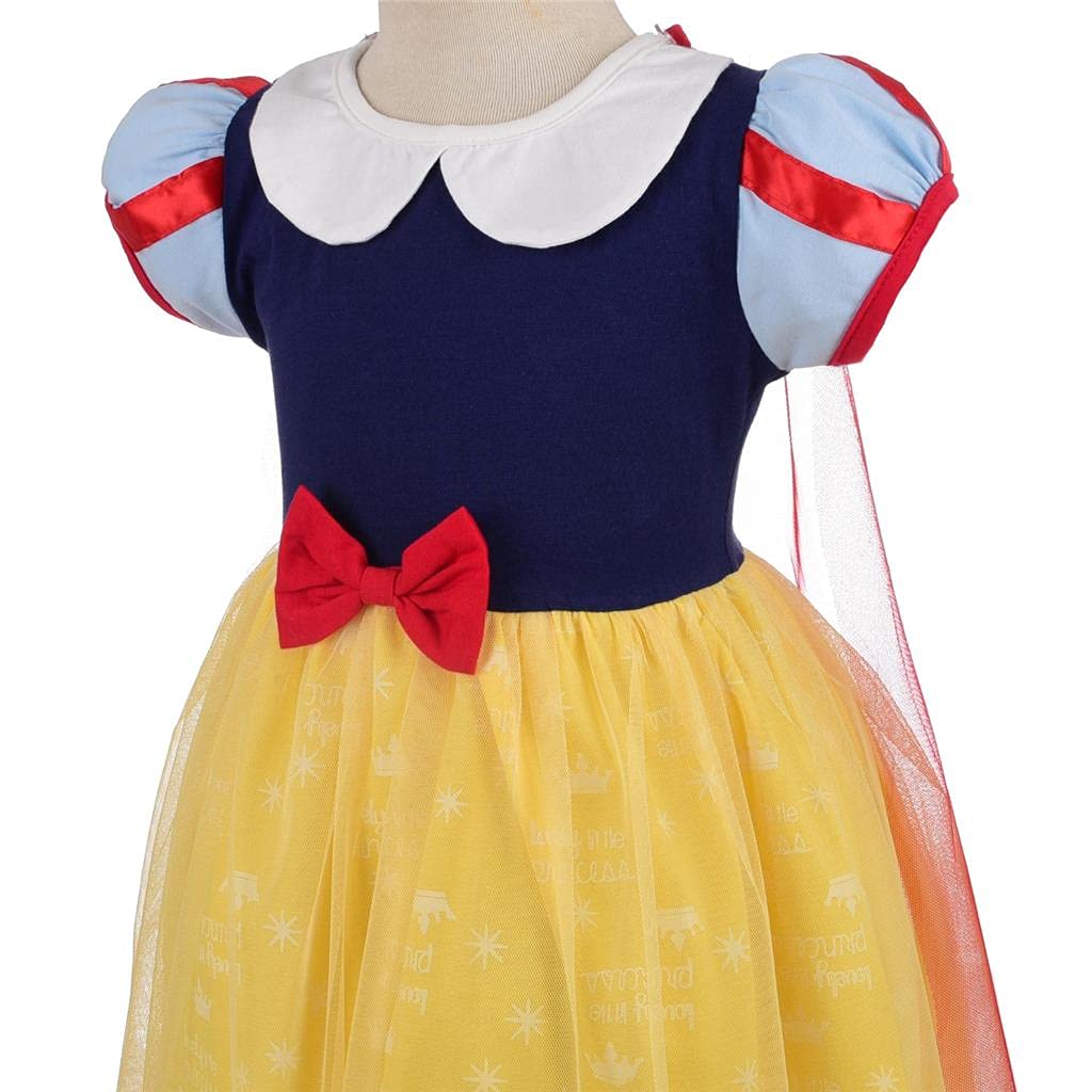 Dressy Daisy Princess Dress Up Clothes Halloween Fancy Party Tulle Skirt Summer Outfit With Cape For Toddler Girls Size 5T, Styl
