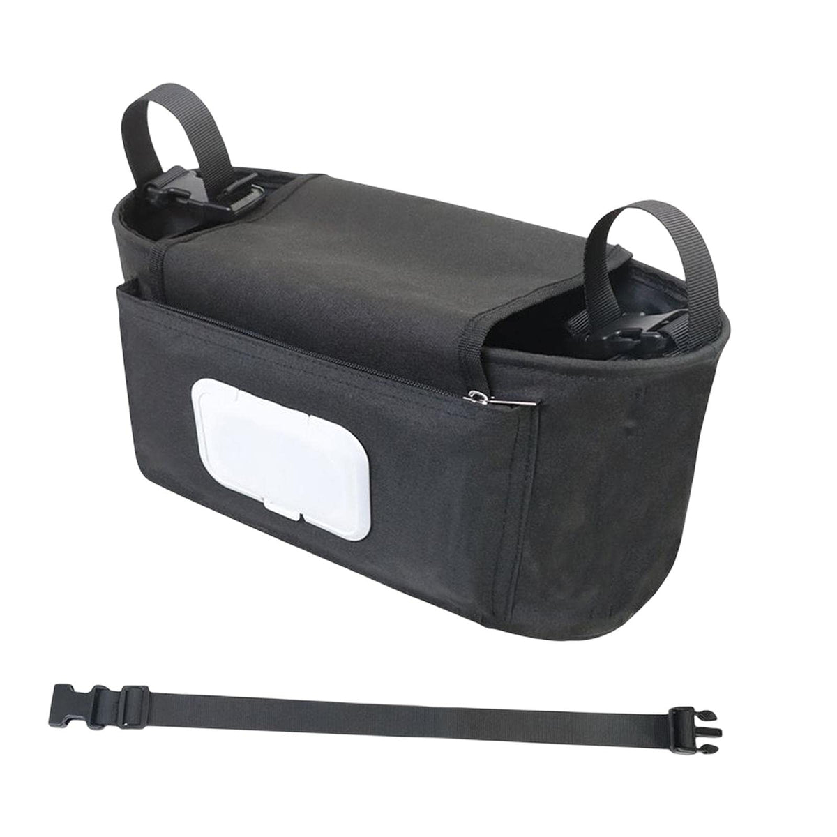 Merishopp Baby Stroller Organizer Detachable Bag for Diaper Phone, Toys Snacks Black