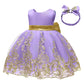 Infant Girls Easter Big Bowknot Dresses Baby Little Girls Tulle Lace Wedding Party Ball Gown Dress (Purple,60)