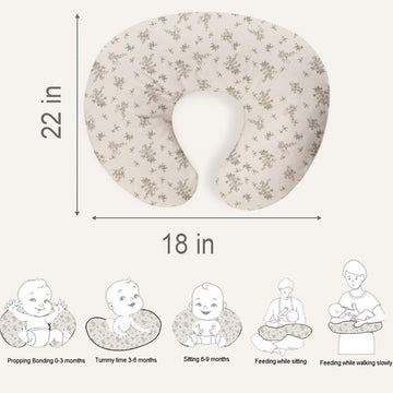 Lethooly Nursing Pillow Cover,2-Pack Removable Cover For Breastfeeding Pillows,Ultra-Soft Baby Nursing Pillow, Fits Newborn Feed