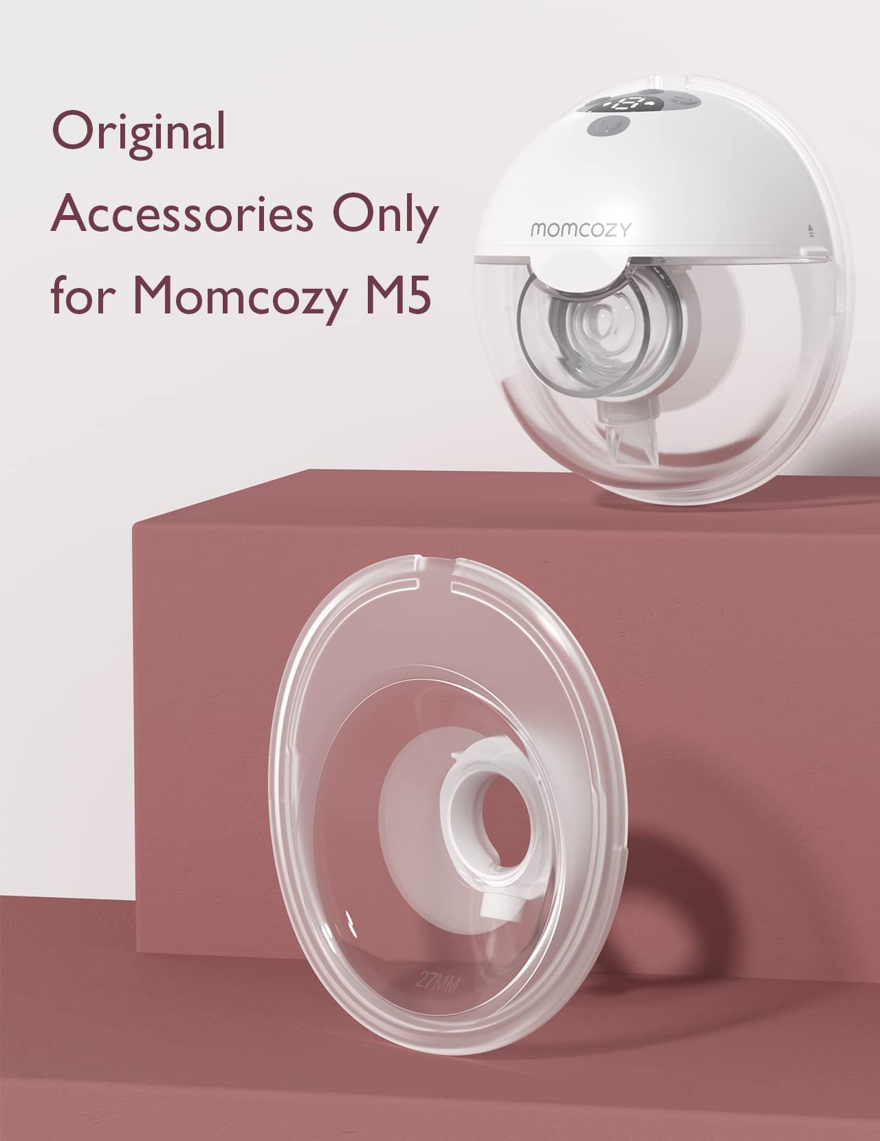 Momcozy Double-Sealed Flange 27Mm Compatible With Momcozy M5 Breast Pump. Original M5 Breast Pump Replacement Accessories, 1Pc (