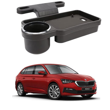 Oshotto (FT04) Foldable Car Auto Headrest Rear Back Seat Table Drink Food Cup Tray Holder Compatible with Renault Scala/Fluence