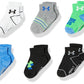 Under Armour Boys Multi Pack Future Boss Essential Quarter Sock, Green, 4/6
