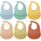 Mepase 6 Pcs Silicone Bibs Waterproof Silicone Baby Bibs Soft Adjustable Baby Feeding Unisex Kid Eating Supplies (Classic Color)