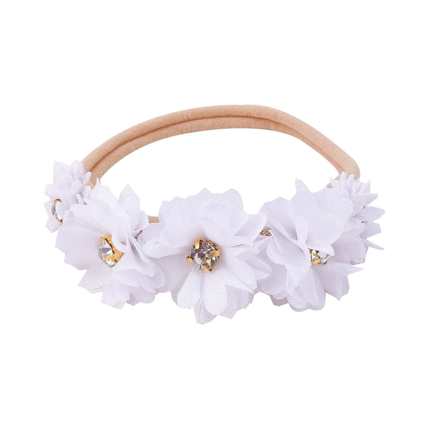 Bfnaagirl Baby Girl Floral Headband Nylon Flower Crown Elastic Hairband 3Pcs Hair Accessories Gift For Girls