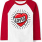 Toddler Boys T-Shirt Valentine'S Day Shirt Loved Heart Tops Kids Long Sleeve Raglan Baby Tees 4T