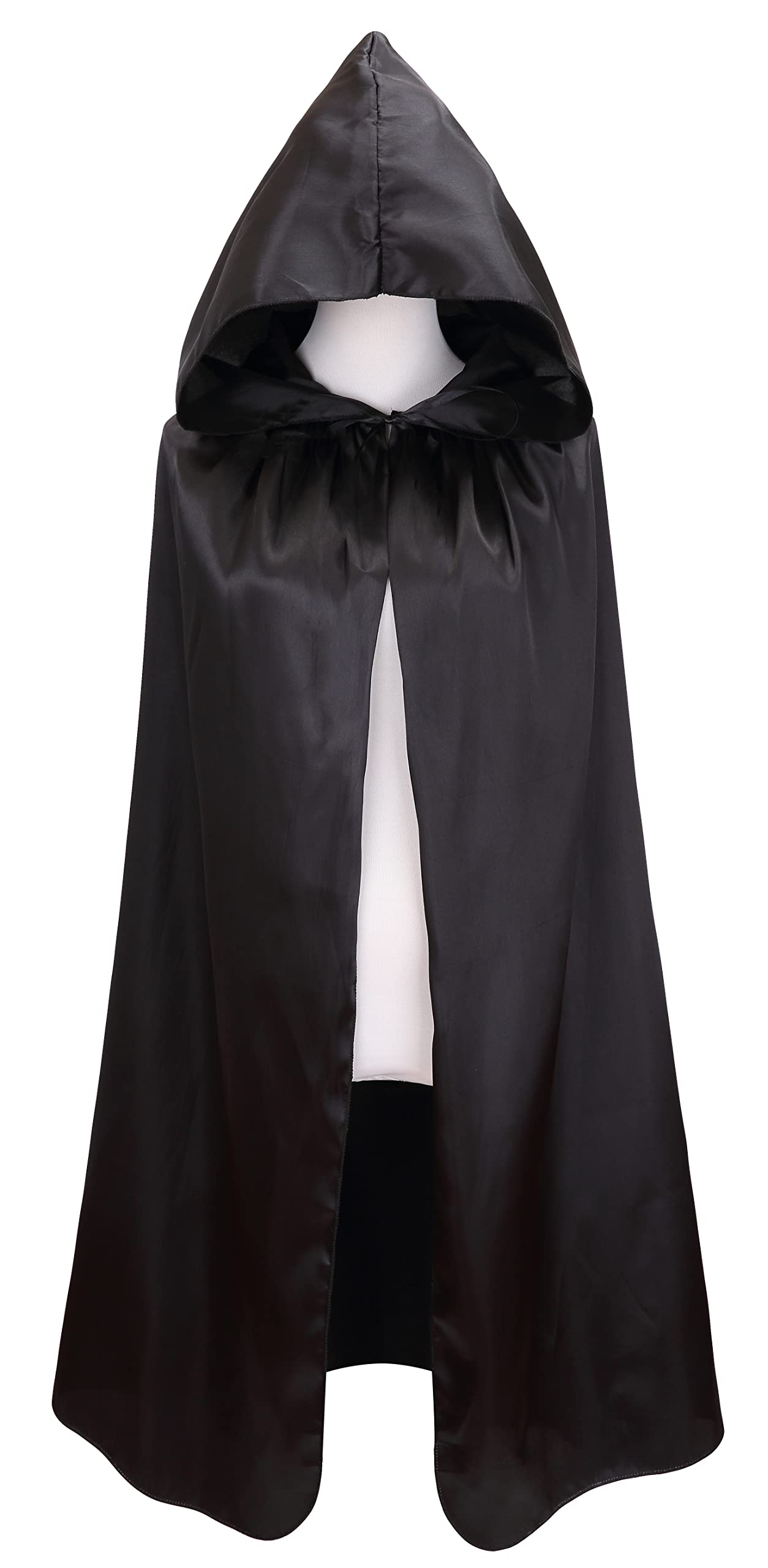 Vglook Kids Halloween Costumes Christmas Cloak With Hood 8-16 Years Black