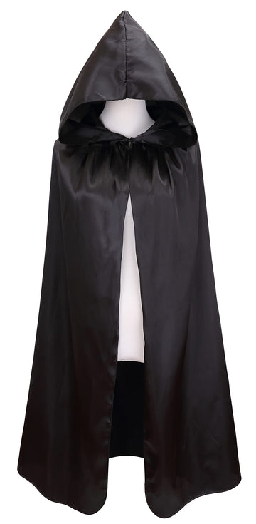 Vglook Kids Halloween Costumes Christmas Cloak With Hood 8-16 Years Black