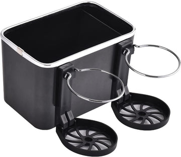 LAMTA Car Armrest Storage Box with 2 Foldable Cup Holders and Tissue Paper Dispenser, Multifunctional Central Console Organizer.