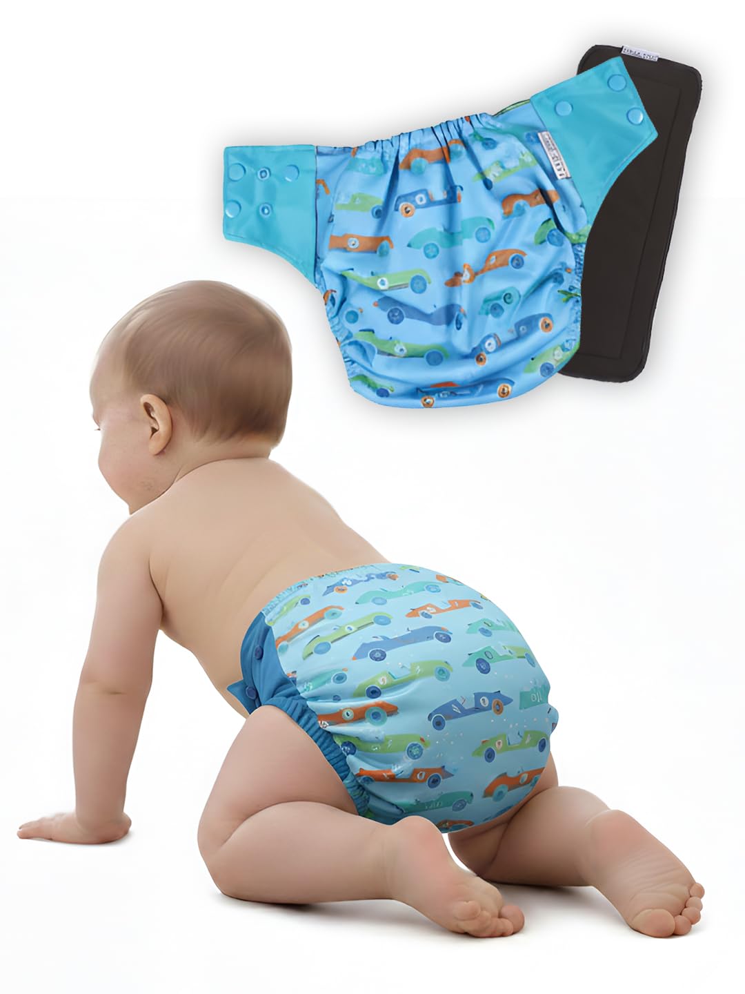 Polka Tots Reusable Cloth Diapers For Babies | Adjustable LeakProof Cotton Nappies | High Absorbent & Washable Diaper With Leak