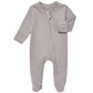 Aablexema Organic Cotton Baby Footie Pajama With Mittens - Infant Zip Up Sleep Play Footed Pjs (0-3M,Grey Coffee)