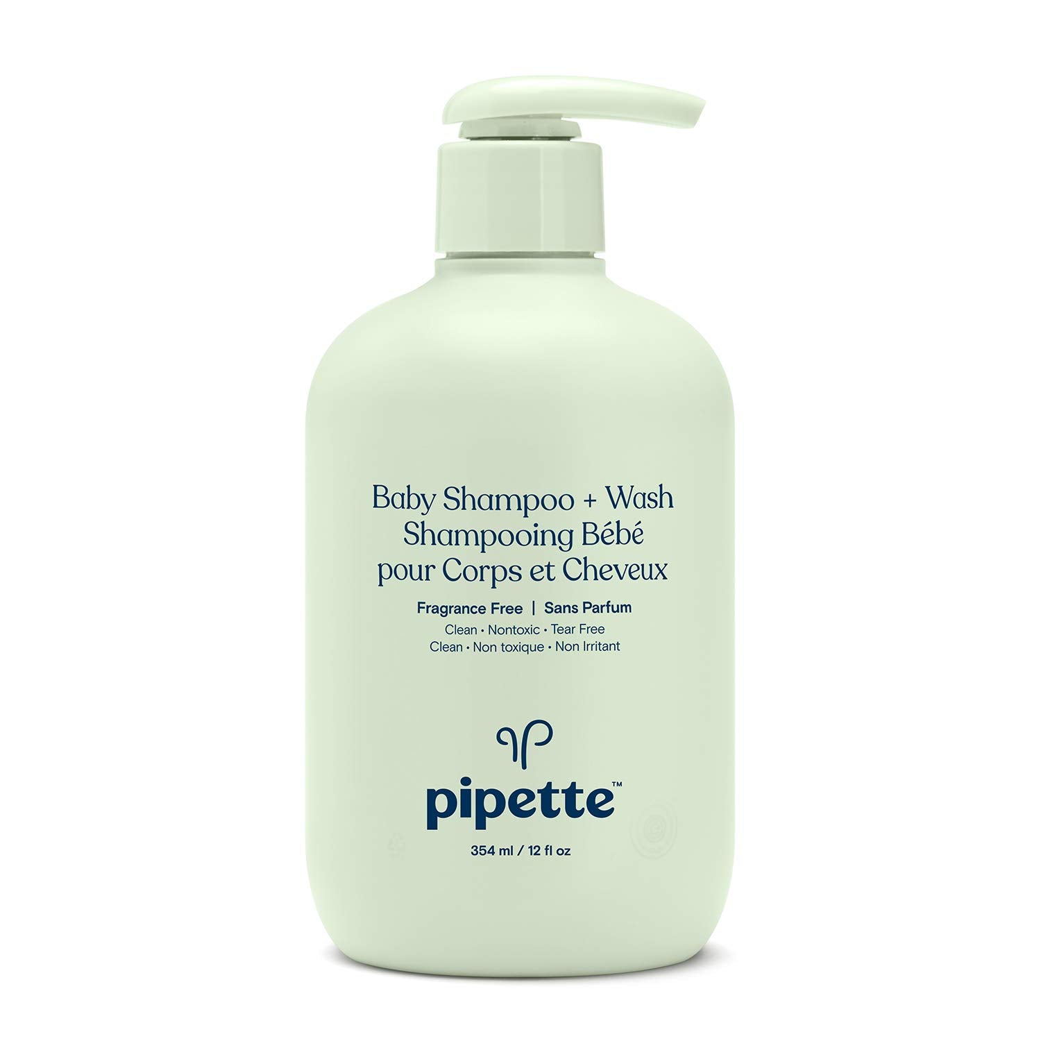 Pipette Baby Shampoo And Body Wash - Fragrance Free, Tear-Free Bath Time, Hypoallergenic, Moisturizing Plant-Derived Squalane, N