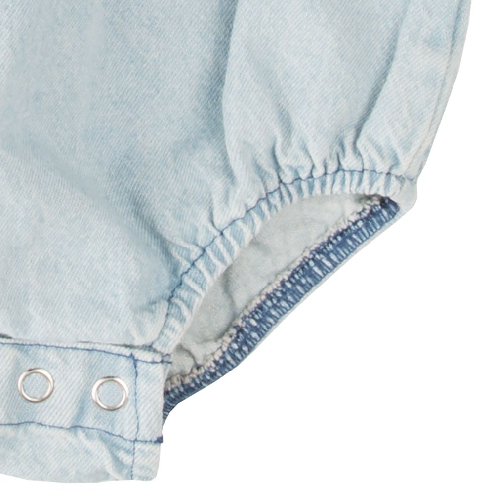 Wrangler Baby Boys Western Long Sleeve Denim Bodysuit, Faded Blue, 3-6 Months