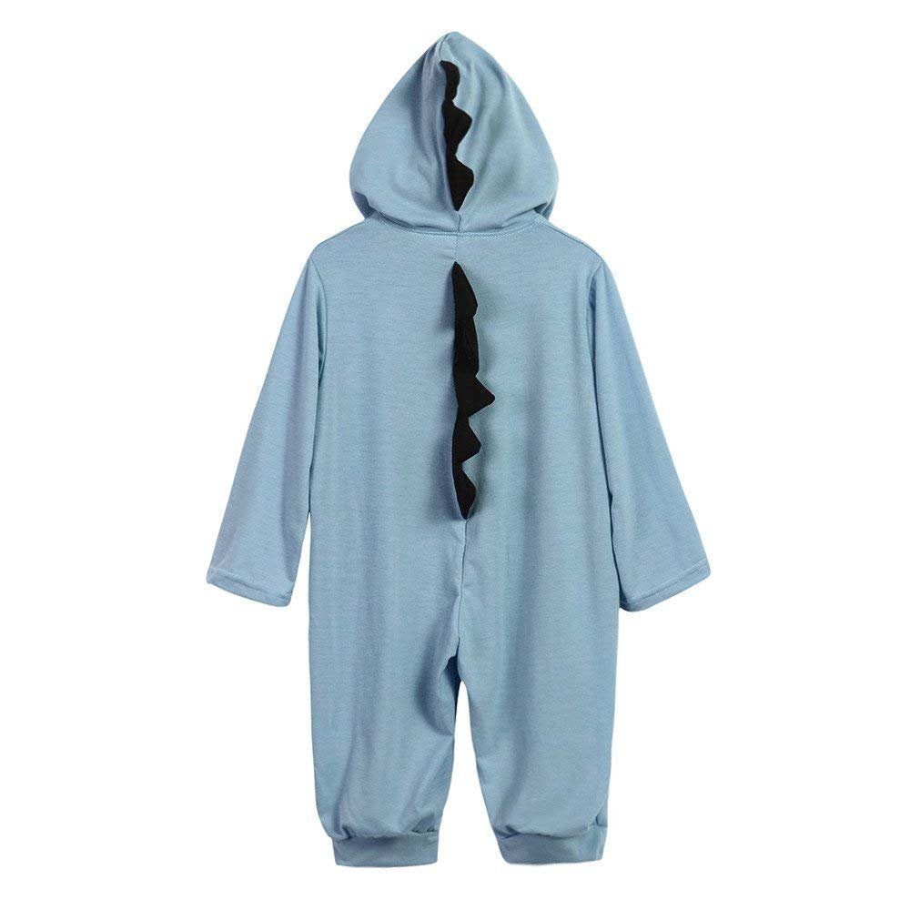 Cklv Interesting Romper Jumpsuit Outfits Clothes,Infant Baby Kids Dinosaur Hooded Romper Jumpsuit Outfits Clothes (Blue,Tag Size