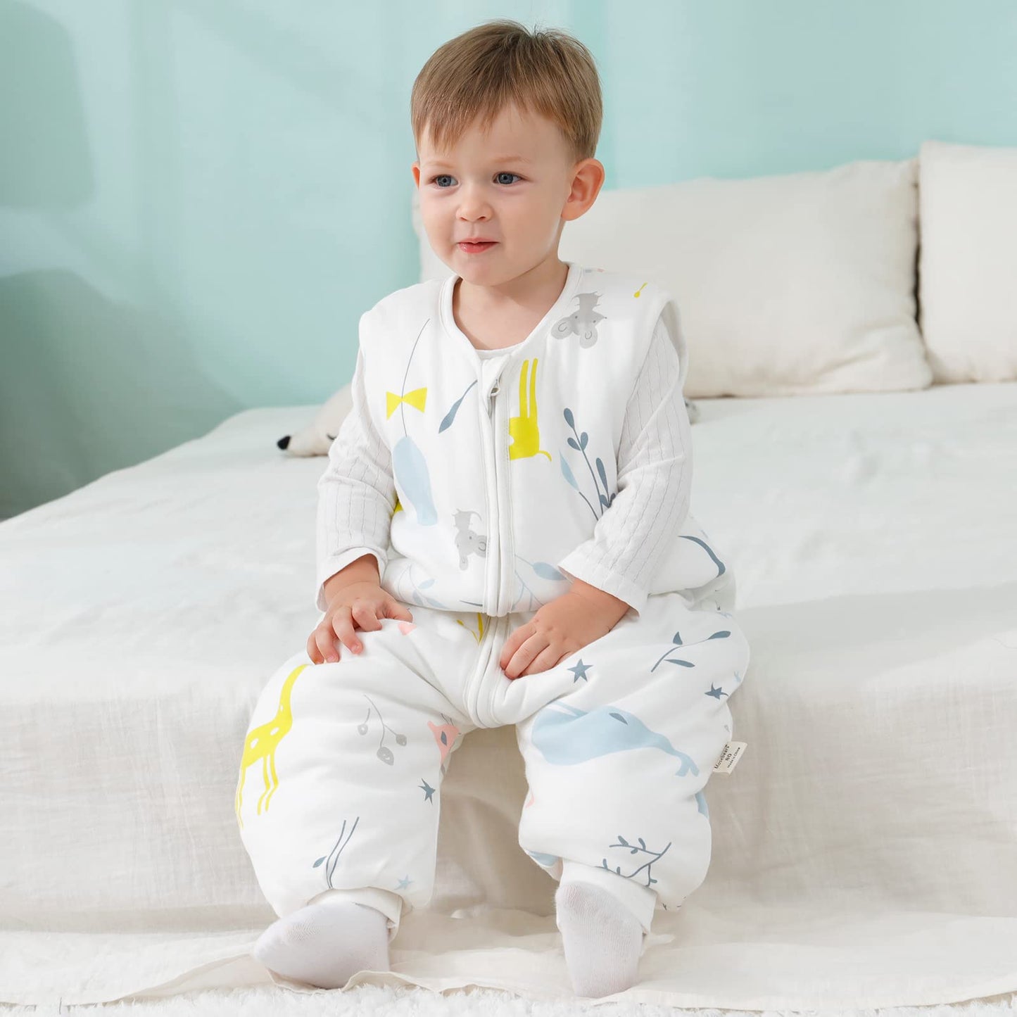 Mosebears Baby Sleep Sack with Feet,Baby Winter Sleep Sack for Toddler Thicken 2.5 TOG (6-18 Months, Baby height 28-34 inches)