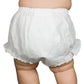 I.C. Collections Baby Girls White Double Seat Diaper Cover Bloomers, Size Nb