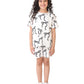 Anthrilo Summer Pretty Black Bow Shorts Set  White