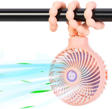 Stroller Fan,Mini Handheld Clip-On Personal Portable Desk Fan Usb Fan Adjustable 3 Speeds With Flexible Tripod For Stroller,Baby