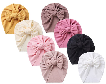 Qandsweat Baby Girls ' Hats & Caps Knotted Turban Cute Toddler Hat Hair Accessories 3-36M (Striated- 8Pack)
