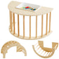Beright 3 In1 Climbing Arch Sensory Table For Kids, Montessori Climbing Gym, Rocker Board Wooden Toy With Collapsible Storage Bi