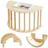 Beright 3 In1 Climbing Arch Sensory Table For Kids, Montessori Climbing Gym, Rocker Board Wooden Toy With Collapsible Storage Bi