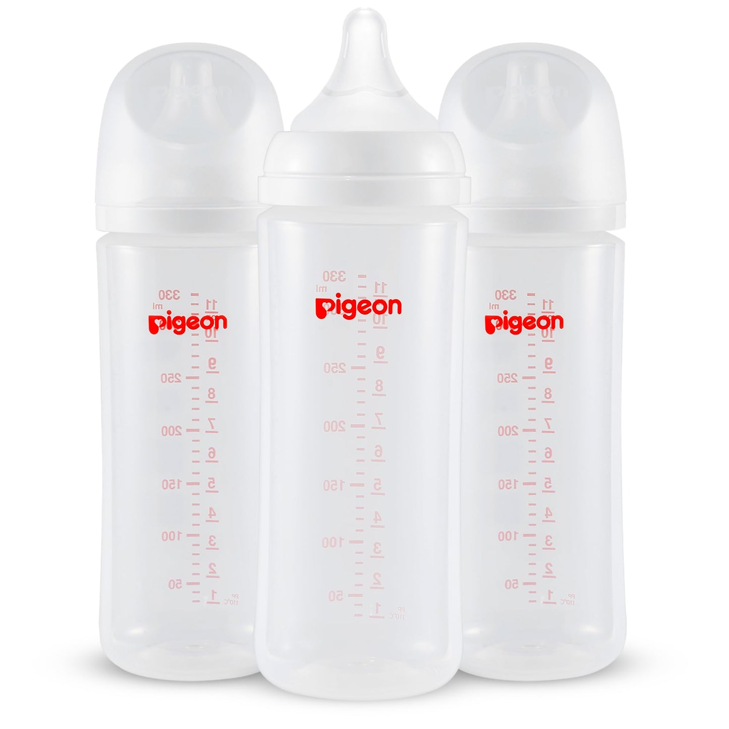 Pigeon Pp Nursing Bottle Wide Neck, Anti-Colic, Streamlined Body, Natural Feel, Easy To Clean, 11.2 Oz (Pack Of 3), Includes 3Pc