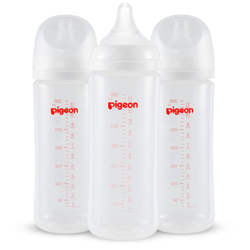 Pigeon Pp Nursing Bottle Wide Neck, Anti-Colic, Streamlined Body, Natural Feel, Easy To Clean, 11.2 Oz (Pack Of 3), Includes 3Pc