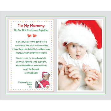 Poetry Gifts New Mom, To My Mommy On Our First Christmas Together, Personalized 8X10 Inch Print, Add Photo