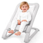 Baby Bouncer for Newborns 0-12 Months: 0-5 Years Portable Infant Seat with Soft Grey Fabric, Adjustable Recline & 3-Point Harnes