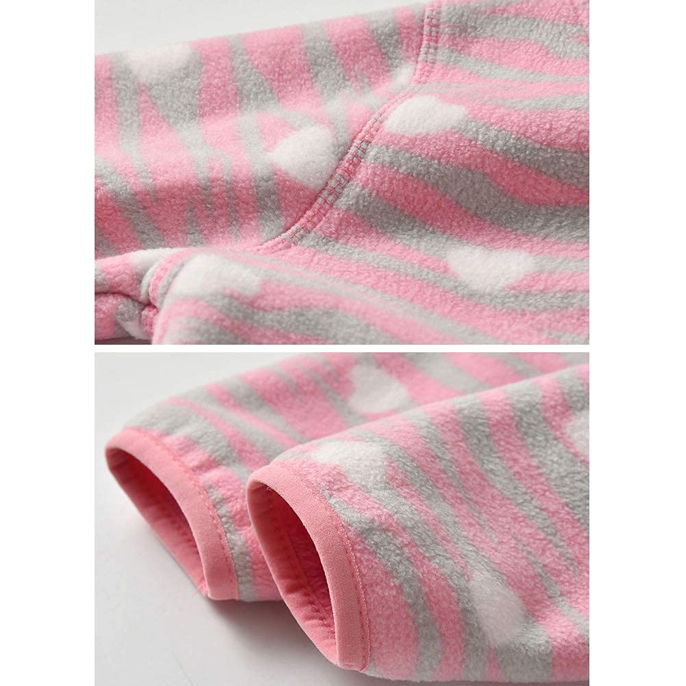 Feidoog Toddler Polar Fleece Jacket Hooded Baby Boys Girls Autumn Winter Long Sleeve Thick Warm Outerwear,Heart,2-3T