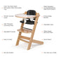 Cowiewie Natural Wooden High Chair for Babies & Toddlers 3-Tier Remove & 2 Adjustable Tray, 8 Adjustable Highchair with Cushions