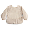mushie Long Sleeve Baby Bib | Mess Free & Waterproof Fabric for Toddlers | Adjustable Fit for Ages 6-24 Months (Sun)