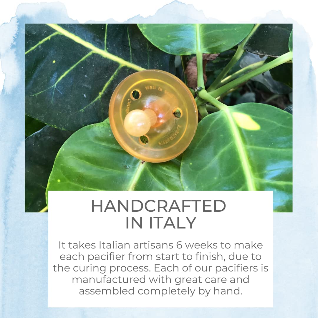 Newborn Pacifier- Shorter Nipple Less Gagging - Small Preemie (0-6 Mos) - Breastfed Babies - 100% Natural Rubber - Bpa-Free - Ha