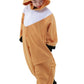 Canasour Fox Onesie Kids Halloween Cosplay Costume Girls One Piece Pjs Anime Unisex Hoodie Pajamas Brown For 4T Boys Party Pyjam