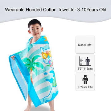 Voova & Movas Dog Towels With Hood Soft Thick Cotton For 3-10Years| Absorbent Hooded Towel For Children | Perfect For Kids Beach