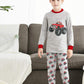 Little Boys Gray Pajamas Sleepwear Red Race Car Toddler Pyjamas Pant Sets For 6T Kids