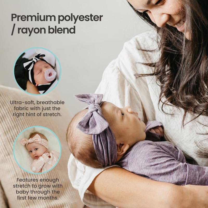 Copper Pearl Baby Bows: Stylish Headbands For Baby Girls, Premium Soft And Stretchy Baby Headbands, Perfect For Newborns, Trendy