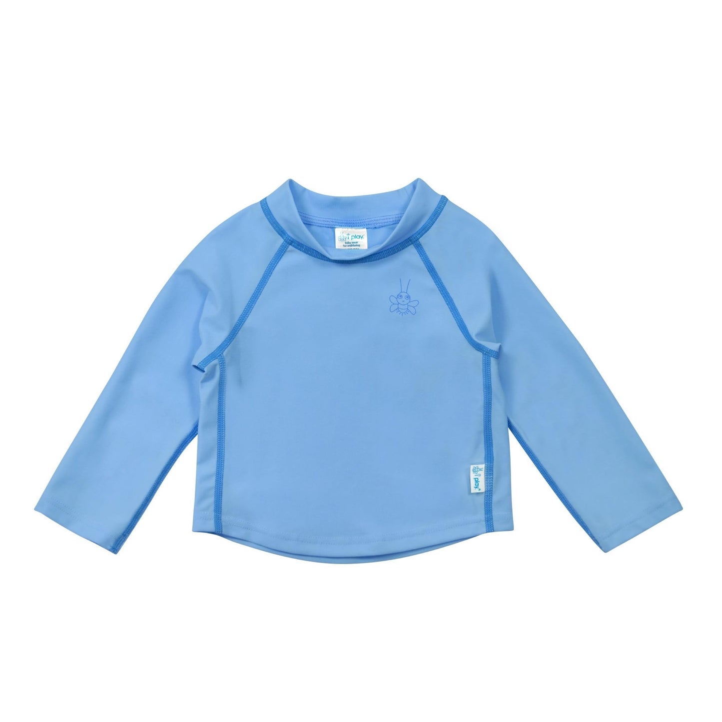 i play. by green sprouts unisex-baby Long Sleeve Rashguard | All-day UPF 50+ sun protection-wet or dry,Light Blue,24 mo