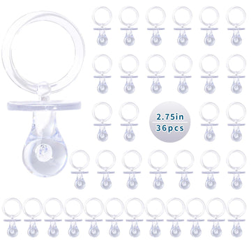 Pacifiers For Baby Shower Game, 36Pcs Plastic Pacifiers For Baby Shower Decoration Diy, Large Size Baby Shower Pacifiers, Gender