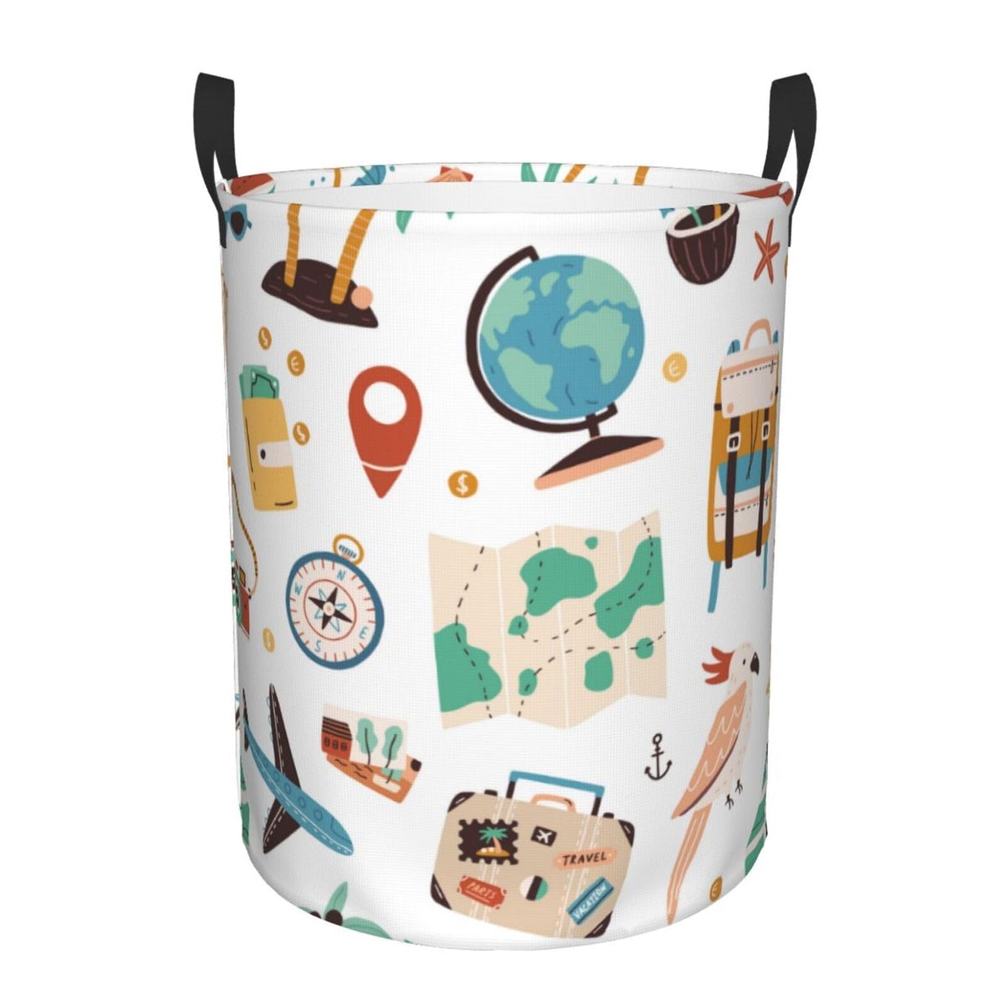 Pevtufa Travel1 Foldable Laundry Basket Organizer,Fabric Clothes Toy Storage Basket Nursery Hamper Storage Bin For Household Bed