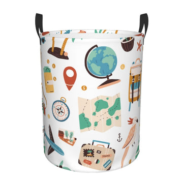 Pevtufa Travel1 Foldable Laundry Basket Organizer,Fabric Clothes Toy Storage Basket Nursery Hamper Storage Bin For Household Bed