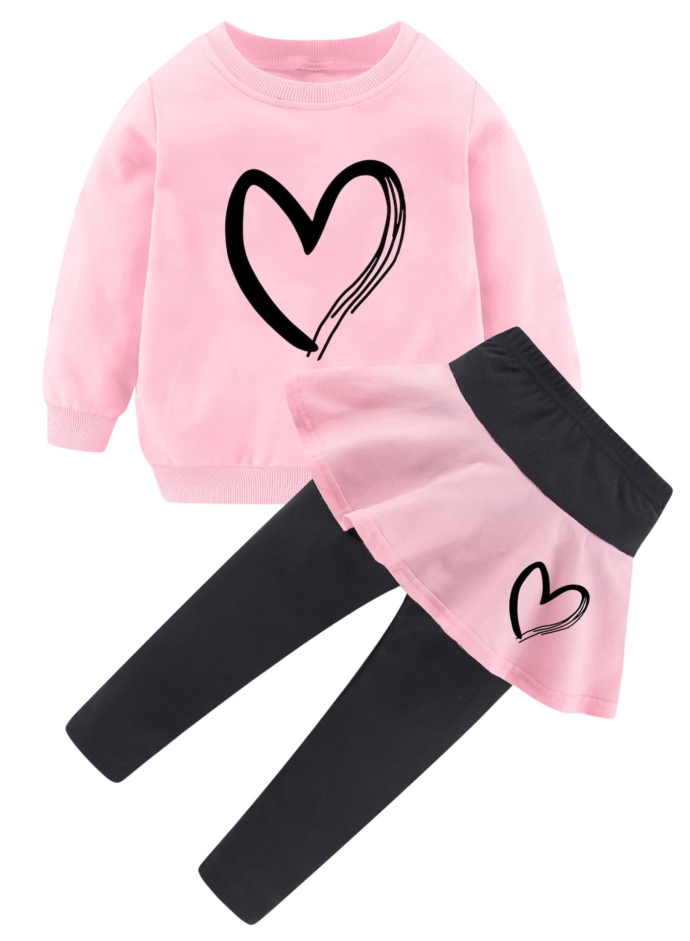 Bomdeals Adorable Cute Toddler Baby Girls Clothes Set,Long Sleeve T-Shirt +Pants Outfit(Pink,100,1279B)