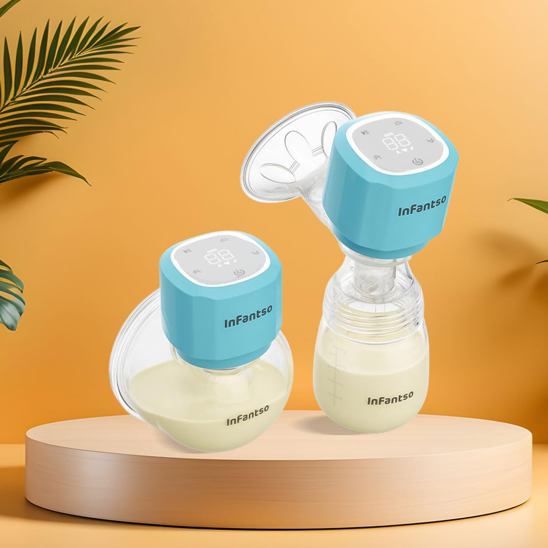 Infantso Melo (2In1 Wearable + Bottle) HandsFree Electric Breast Pump For Breastfeeding |3 Modes, 15 Suction Levels, DigiTou