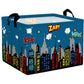 Clastyle 36L Large City Skyline Blue Book Shelf Basket Hero Comic Zap Wow Boom Gift Basket For Kids Room Nursery Rectangle Build