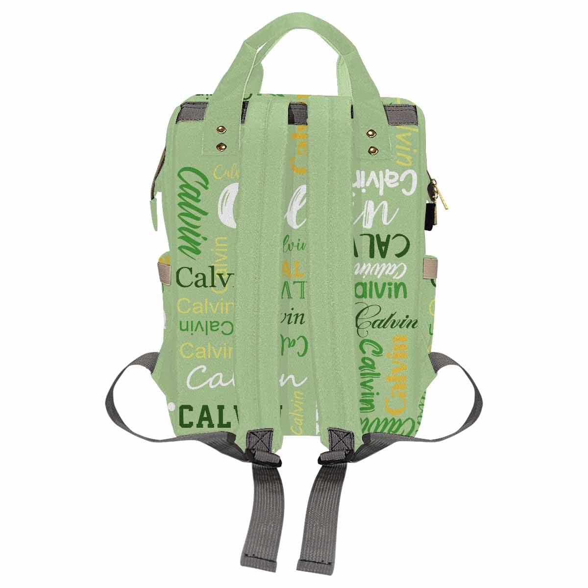 Custom Diaper Bag, Text Name Logo Green Personalized Diaper Backpack With Text Mummy Nursing Baby Bags Fashion Shoulders Bag Cas