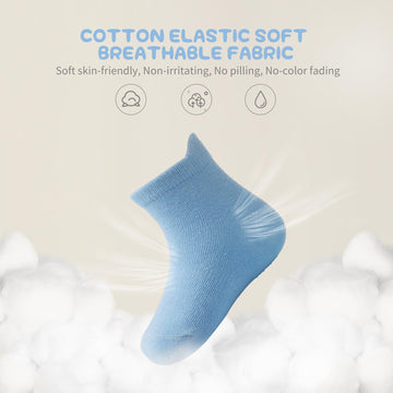 Aroveea Non Slip Grip Ankle Baby Socks 5-7 Years Old For Toddler Boys And Girls Kids Socks 12 Pack, Cute Cotton Baby Socks