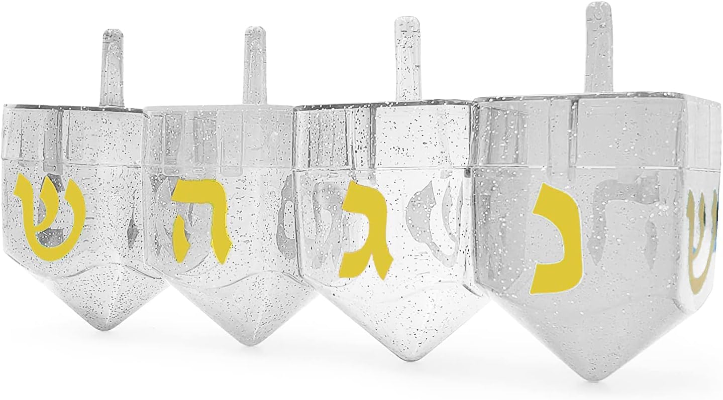 The Dreidel Company Hanukkah Fillable Dreidel Transparent Clear Can Be Filled With Hanukkah Gelt Or Hanukkah Chocolate (96-Pack)
