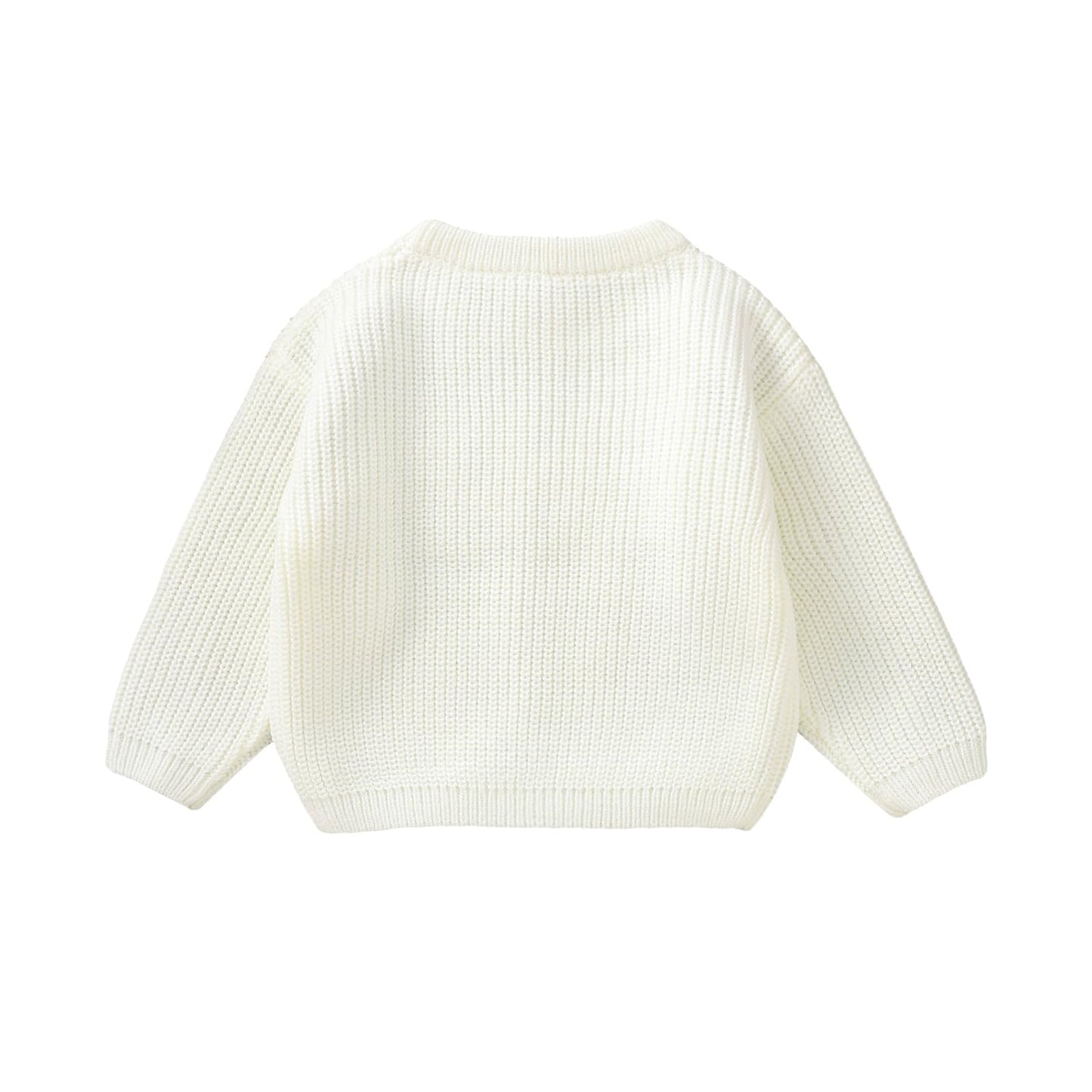 Ayalinggo Valentines Baby Girl Boy Outfit Toddler Knit Sweater Long Sleeve Crewneck Sweatshirt St Patricks Day Clothes (White Lu